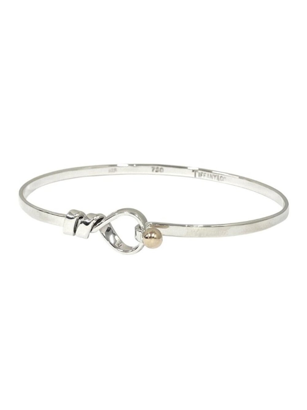 Tiffany & Co 18K Yellow Gold Hook Eye Bangle Bracelet